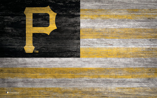 Fan Creations Home Decor Pittsburgh Pirates   Distressed Flag 11x19