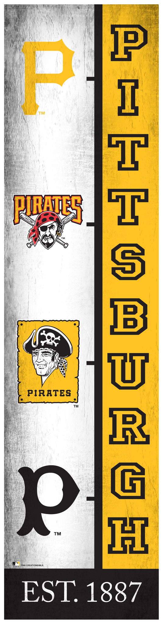 Fan Creations Home decor Pittsburgh Pirates Team Logo Progression 6x24