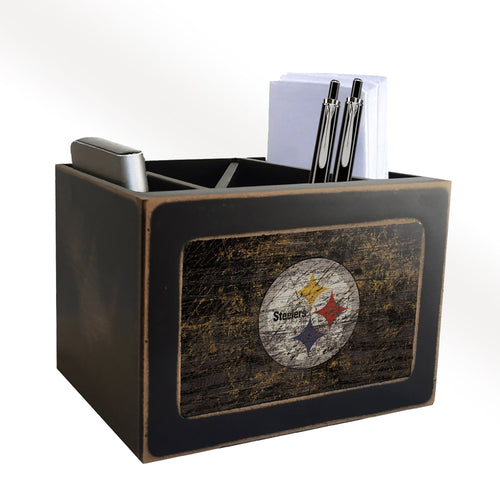 Fan Creations Desktop Stand Pittsburgh Steelers Distressed Desktop Organizer With Team Color