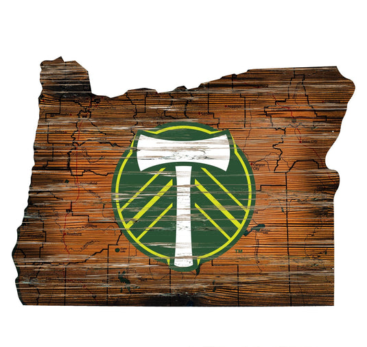 Fan Creations 24" Sign Portland Timbers Distressed State With Logo Sign