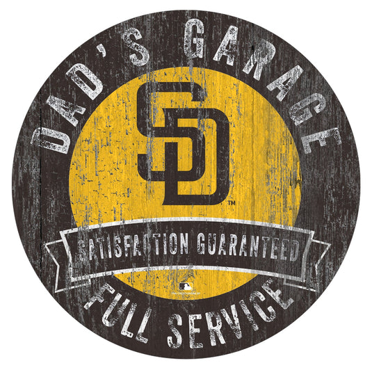 Fan Creations 12" Circle San Diego Padres Dad's Garage Sign