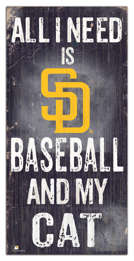 Fan Creations 6x12 Sign San Diego Padres My Cat 6x12 Sign