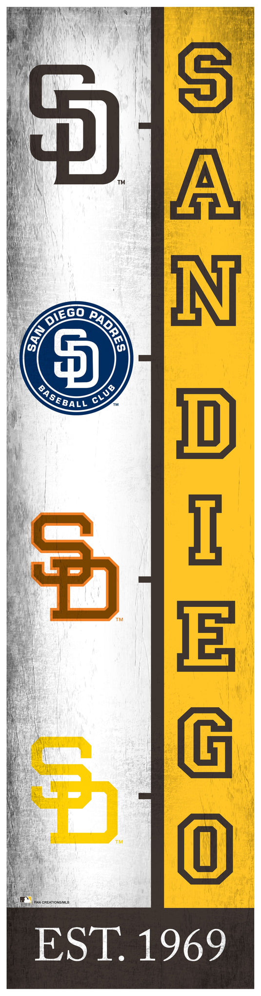 Fan Creations Home decor San Diego Padres Team Logo Progression 6x24