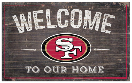Fan Creations Home Decor San Francisco 49ers  11x19in Welcome Sign