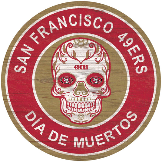 Fan Creations Holiday Home Decor San Francisco 49ers Sugar Skull Circle