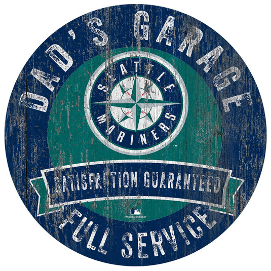 Fan Creations 12" Circle Seattle Mariners Dad's Garage Sign