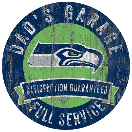 Fan Creations 12" Circle Seattle Seahawks Dad's Garage Sign