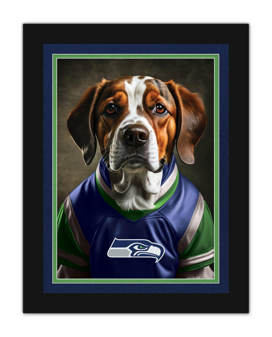 Seattle Seahawks Dog in Team Jersey 12x16 – Fan Creations GA