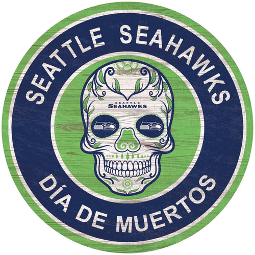Fan Creations Holiday Home Decor Seattle Seahawks Sugar Skull Circle