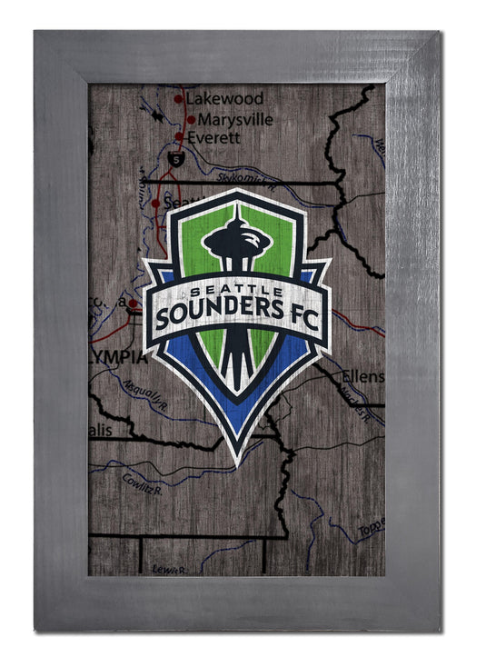 Fan Creations Home Decor Seattle Sounders FC   City Map 11x19