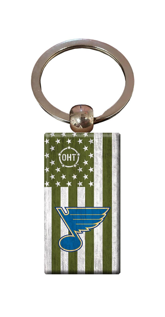 St Louis Blues OHT Flag Keychain