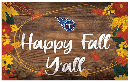 Fan Creations Holiday Home Decor Tennessee Titans Happy Fall Yall 11x19