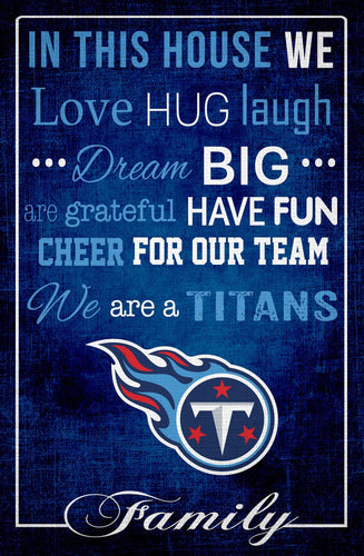 Fan Creations Home Decor Tennessee Titans   In This House 17x26