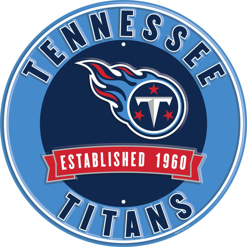 Fan Creations Wall Decor Tennessee Titans Metal Established Date Circle