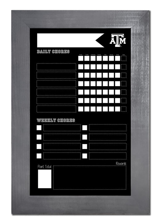 Fan Creations Home Decor Texas A&M   Chore Chart Chalkboard 11x19 With Frame