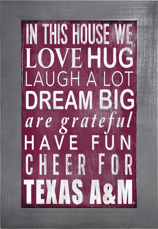 Fan Creations Home Decor Texas A&M   Color In This House 11x19 Framed