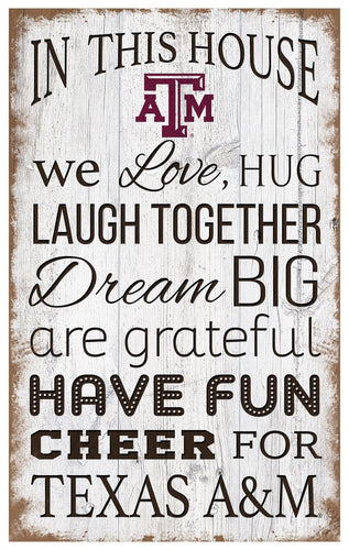 Fan Creations Home Decor Texas A&M   In This House 11x19