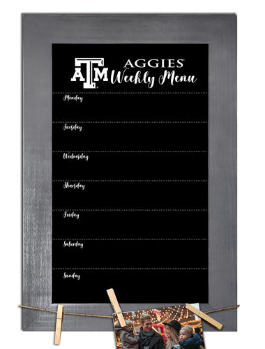 Fan Creations Home Decor Texas A&M   Weekly Chalkboard With Frame & Clothespins