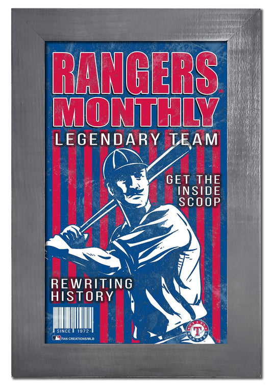 Fan Creations Home Decor Texas Rangers Team Monthly Frame 11x19