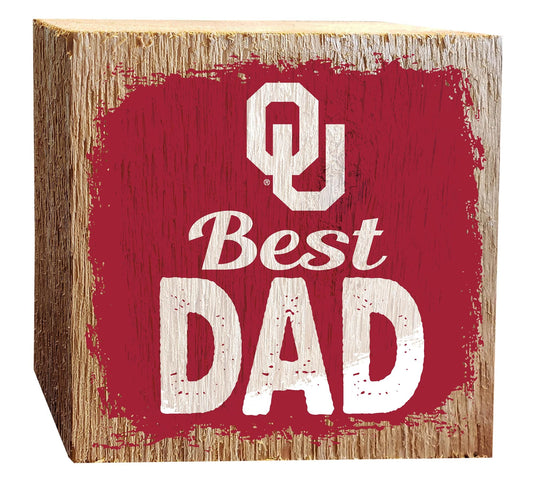 Fan Creations Desktop Stand University of Oklahoma Best Dad Block