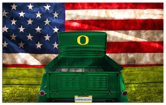 Fan Creations Home Decor University of Oregon  Patriotic Retro Truck 11x19