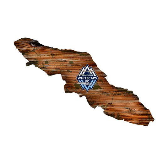 Fan Creations 24" Sign Vancouver Whitecaps FC Distressed State With Logo Sign