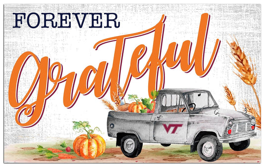 Fan Creations Holiday Home Decor Virginia Tech Forever Grateful 11x19