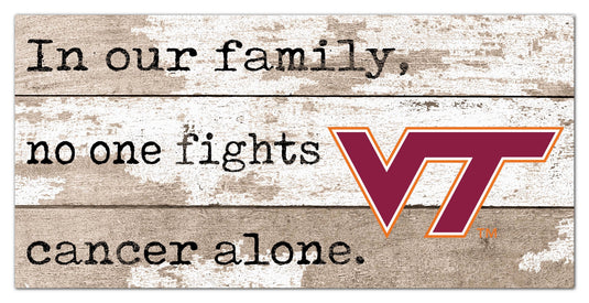 Fan Creations Home Decor Virginia Tech No One Fights Alone 6x12