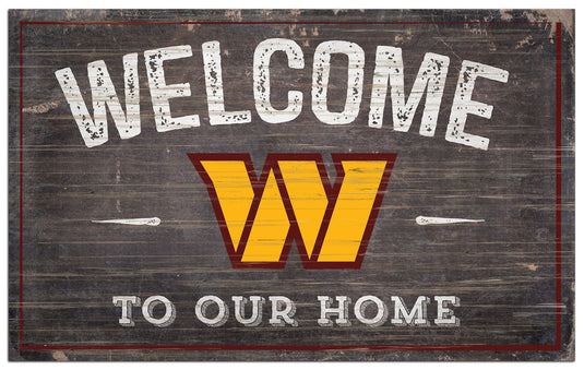 Fan Creations Home Decor Washington Commanders  11x19in Welcome Sign