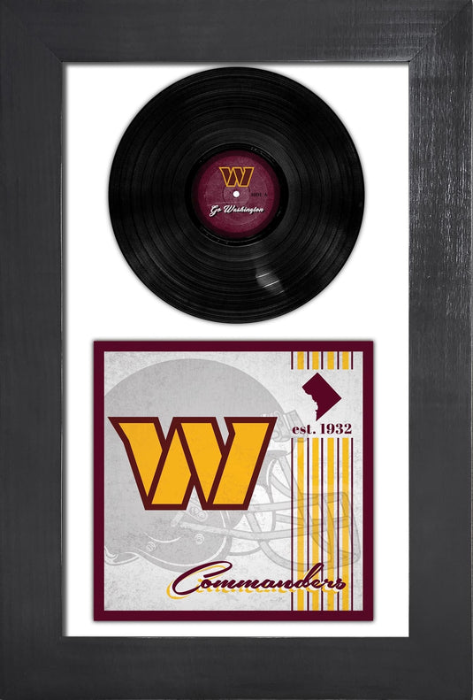 Fan Creations Home Decor Washington Commanders   3 Piece Classic Album & Vinyl In Frame