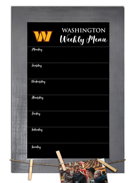 Fan Creations Home Decor Washington Commanders   Weekly Chalkboard With Frame & Clothespins
