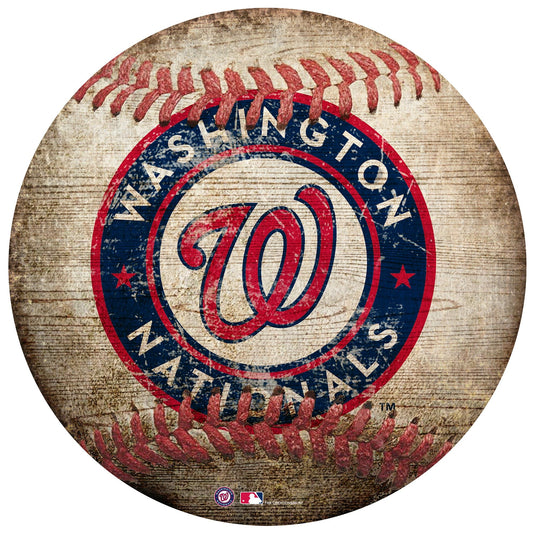 Fan Creations Wall Decor Washington Nationals 12in Baseball Shaped Sign