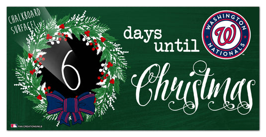 Fan Creations Holiday Home Decor Washington Nationals Chalk Christmas Countdown 6x12
