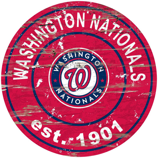 Fan Creations 24" Wall Art Washington Nationals Distressed 24" Round Sign