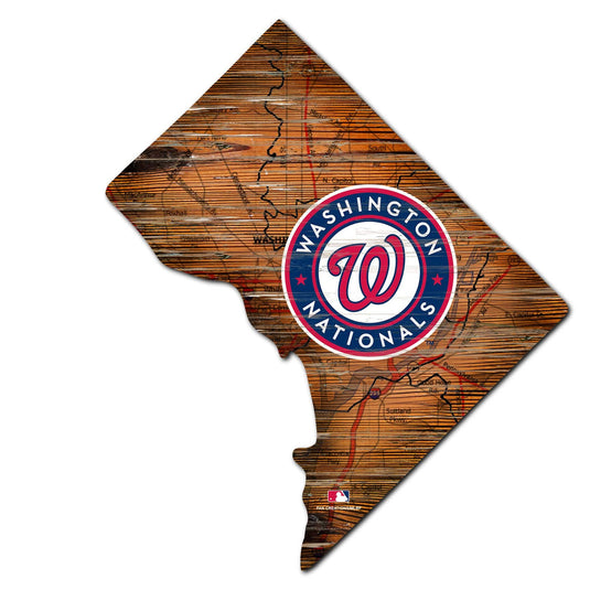 Fan Creations 24" Sign Washington Nationals Distressed State With Logo Sign