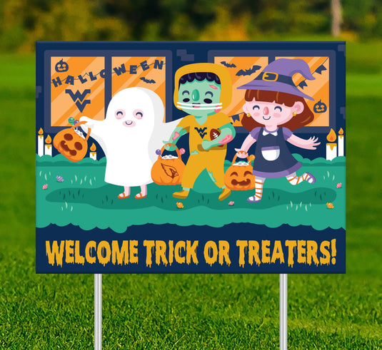 Fan Creations Yard sign West Virgnia Welcome Trick or Treaters Yard Sign