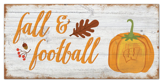 Fan Creations Holiday Home Decor Wisconsin Fall and Football 6x12