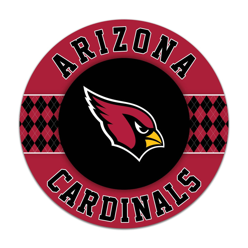 Load image into Gallery viewer, Fan Creations NFL Arizona Cardinals Argyle 12inc Circle Wall Art
