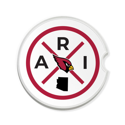 Fan Creations NFL Arizona Cardinals-Ceramic Car Coaster – Railroad Crossing Sign Design - 2 pack