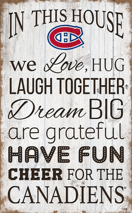 Fan Creations Home Decor Montreal Canadiens   In This House 11x19