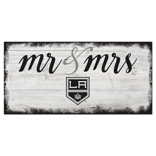 Fan Creations 6x12 Horizontal Los Angeles Kings Script Mr & Mrs 6x12 Sign