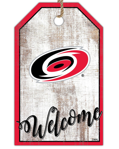 Fan Creations Holiday Home Decor Carolina Hurricanes Welcome 11x19 Tag