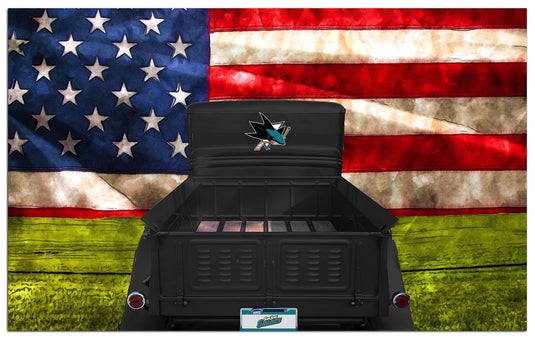 Fan Creations Home Decor San Jose Sharks  Patriotic Retro Truck 11x19