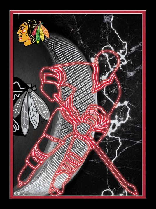 Fan Creations Wall Decor Chicago Blackhawks Neon Player 12x16