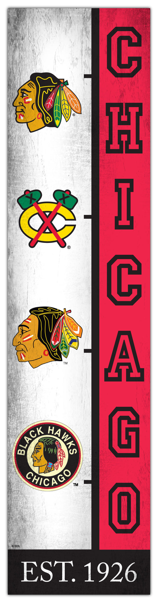 Fan Creations Home Decor Chicago Blackhawks Team Logo Progression 6x24