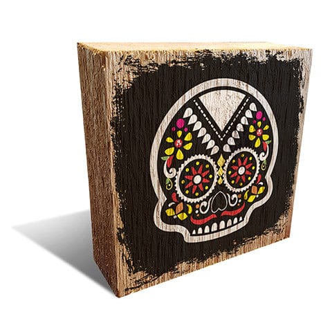 Load image into Gallery viewer, Fan Creations Pet Block Black Sugar Skull 6x6 Block
