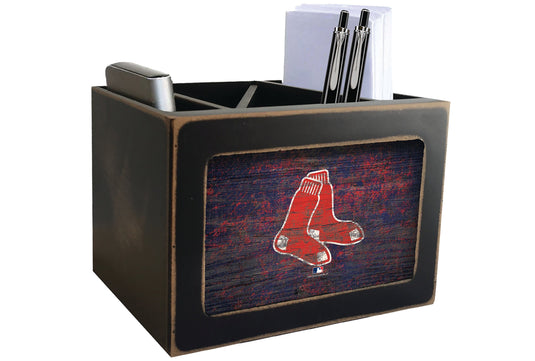 Fan Creations Desktop Stand Boston Red Sox Distressed Desktop Organizer With Team Color