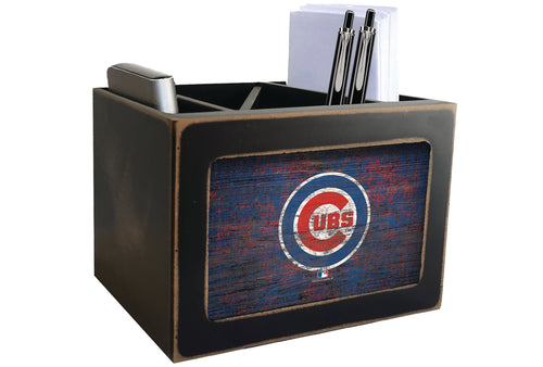 Fan Creations Desktop Stand Chicago Cubs Distressed Desktop Organizer With Team Color