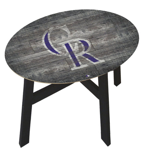 Fan Creations Home Decor Colorado Rockies  Distressed Wood Side Table