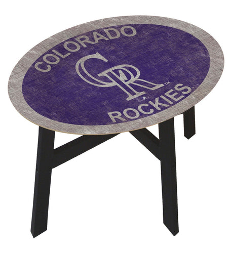 Fan Creations Home Decor Colorado Rockies  Distressed Side Table With Team Colors